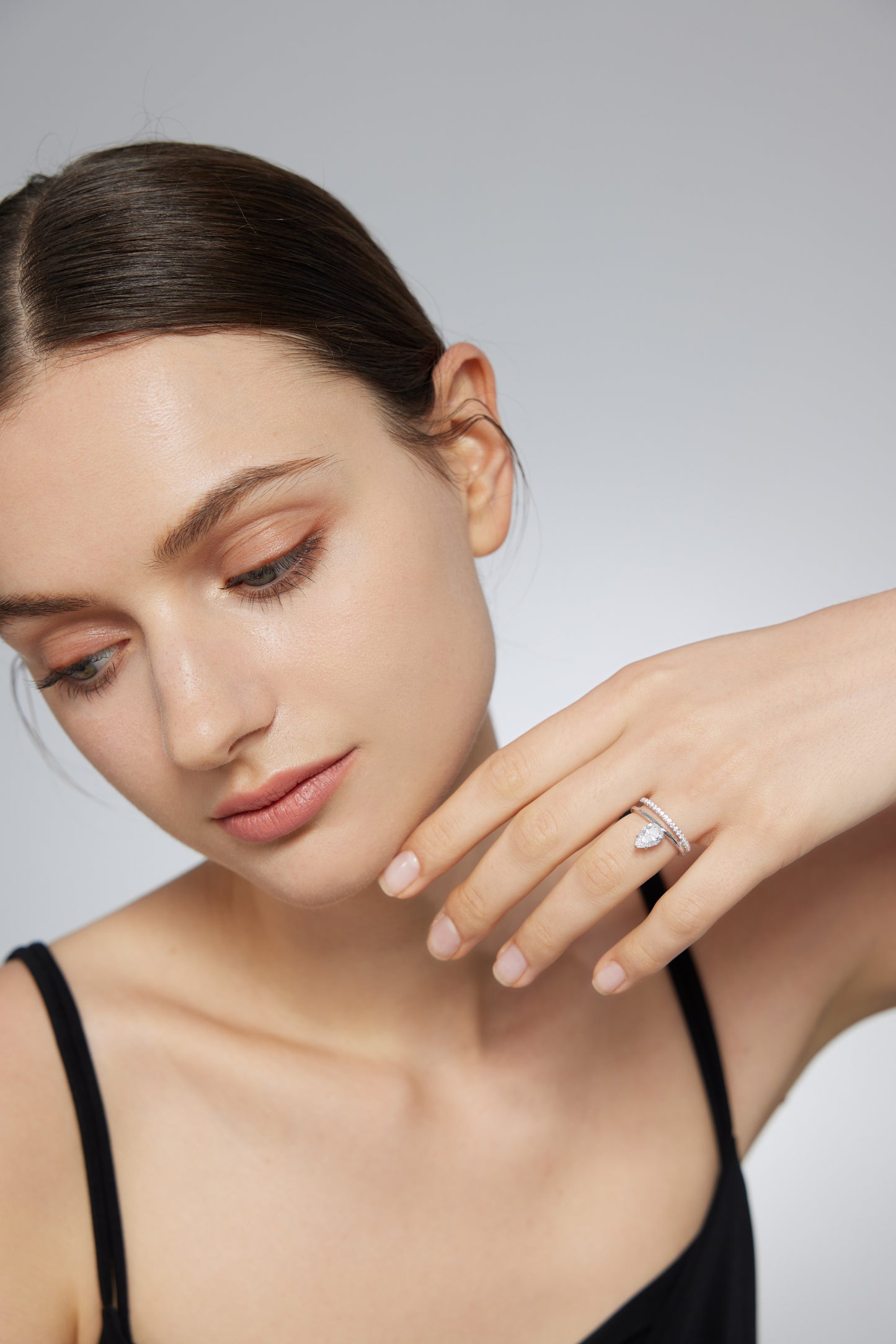 Pear Diamond with Double Band