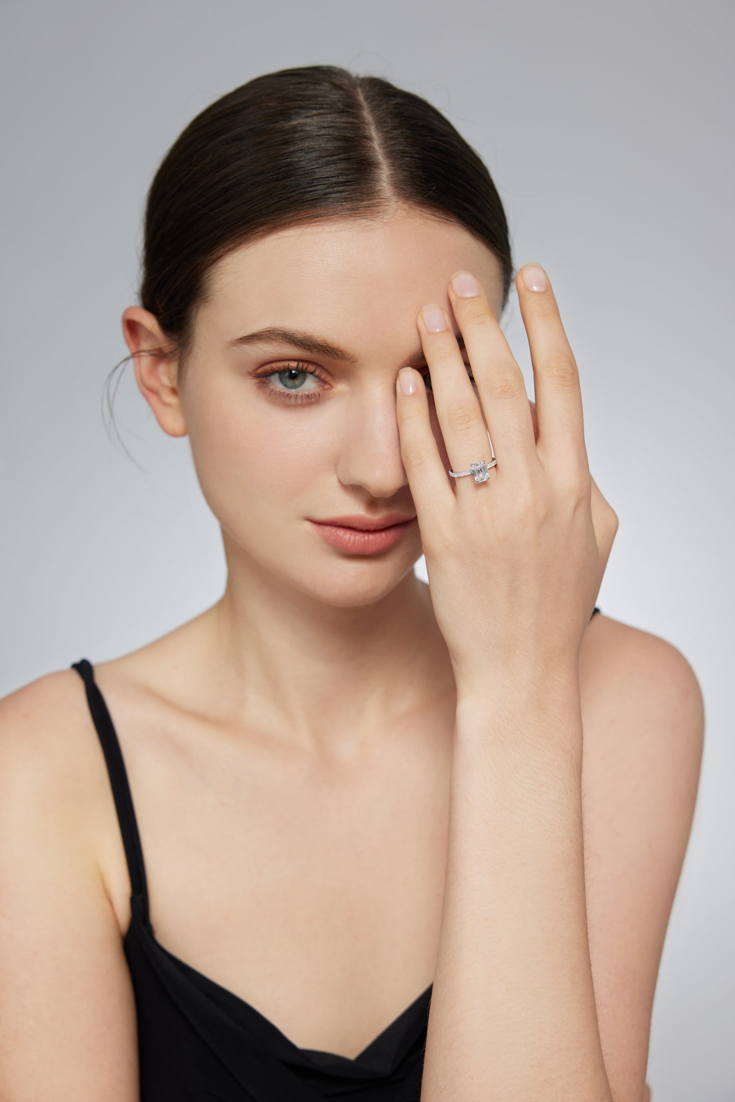 Emerald with Pave Band