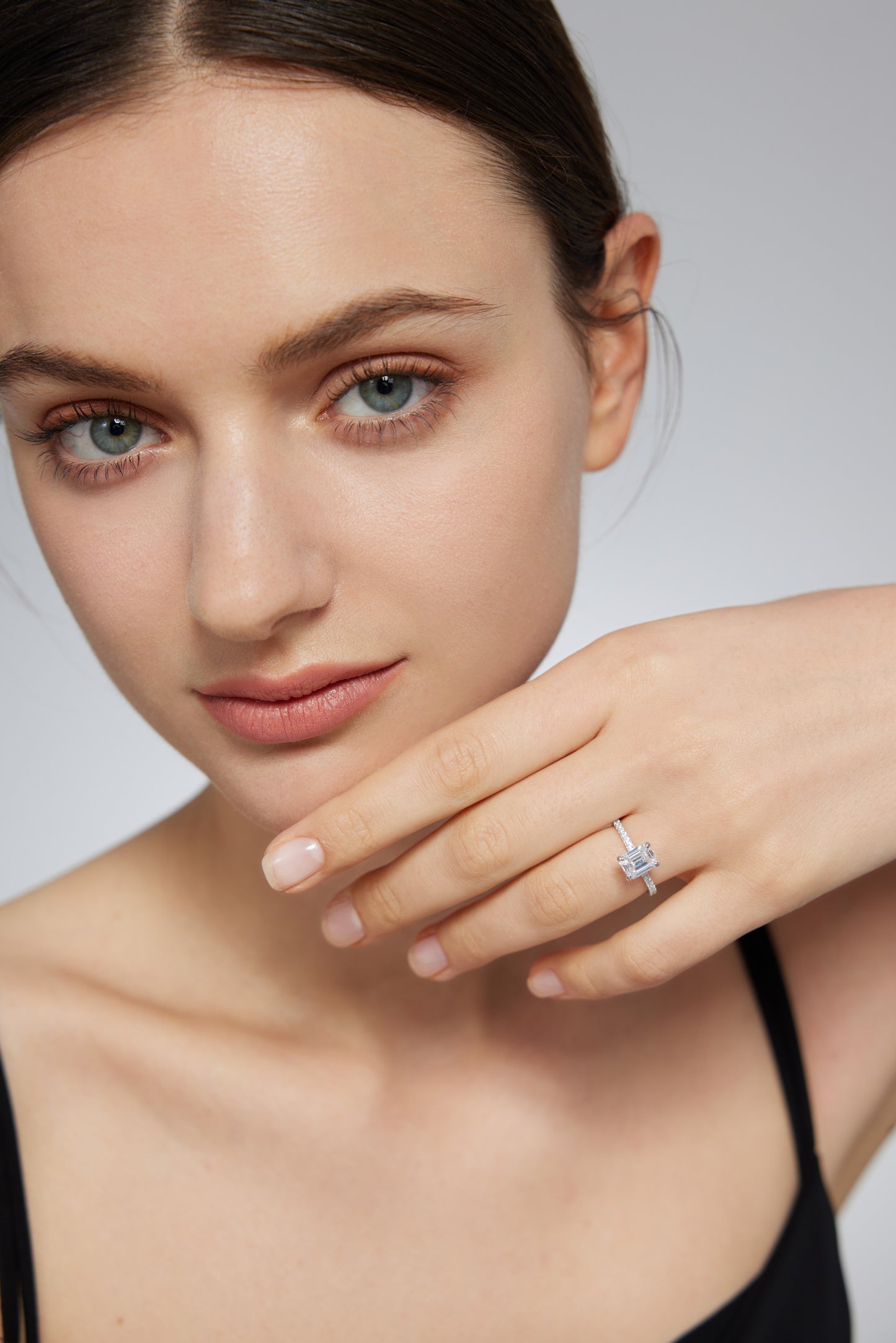 Emerald with Pave Band