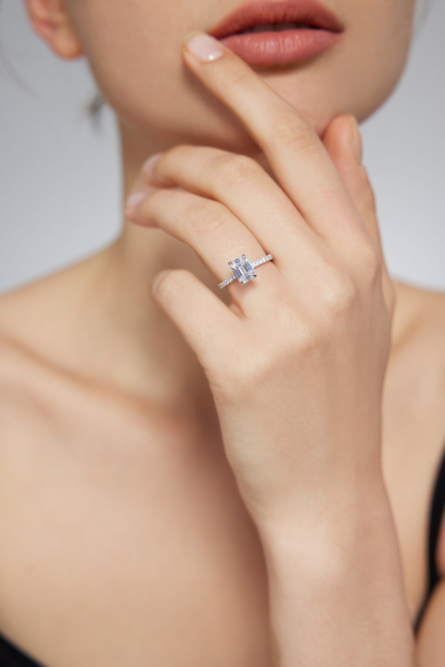 Emerald with Pave Band