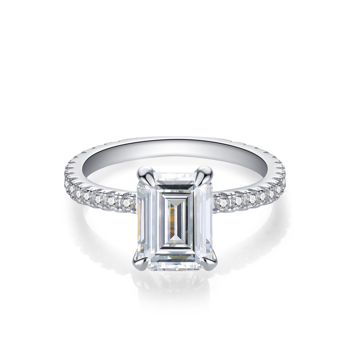 Emerald with Pave Band