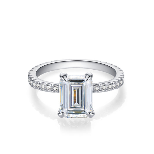 Emerald with Pave Band