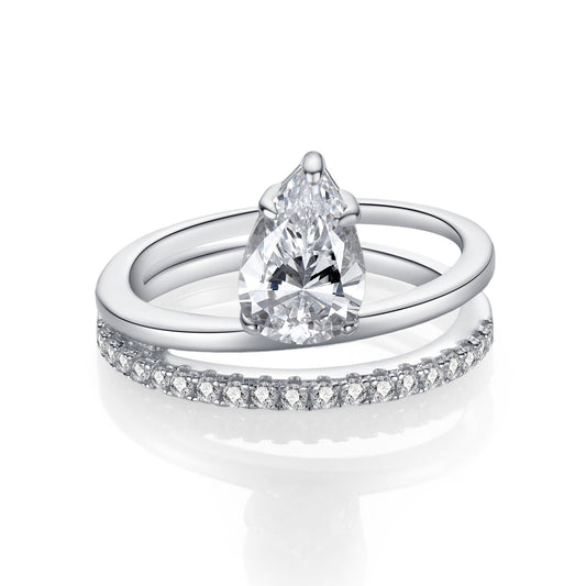 Pear Diamond with Double Band